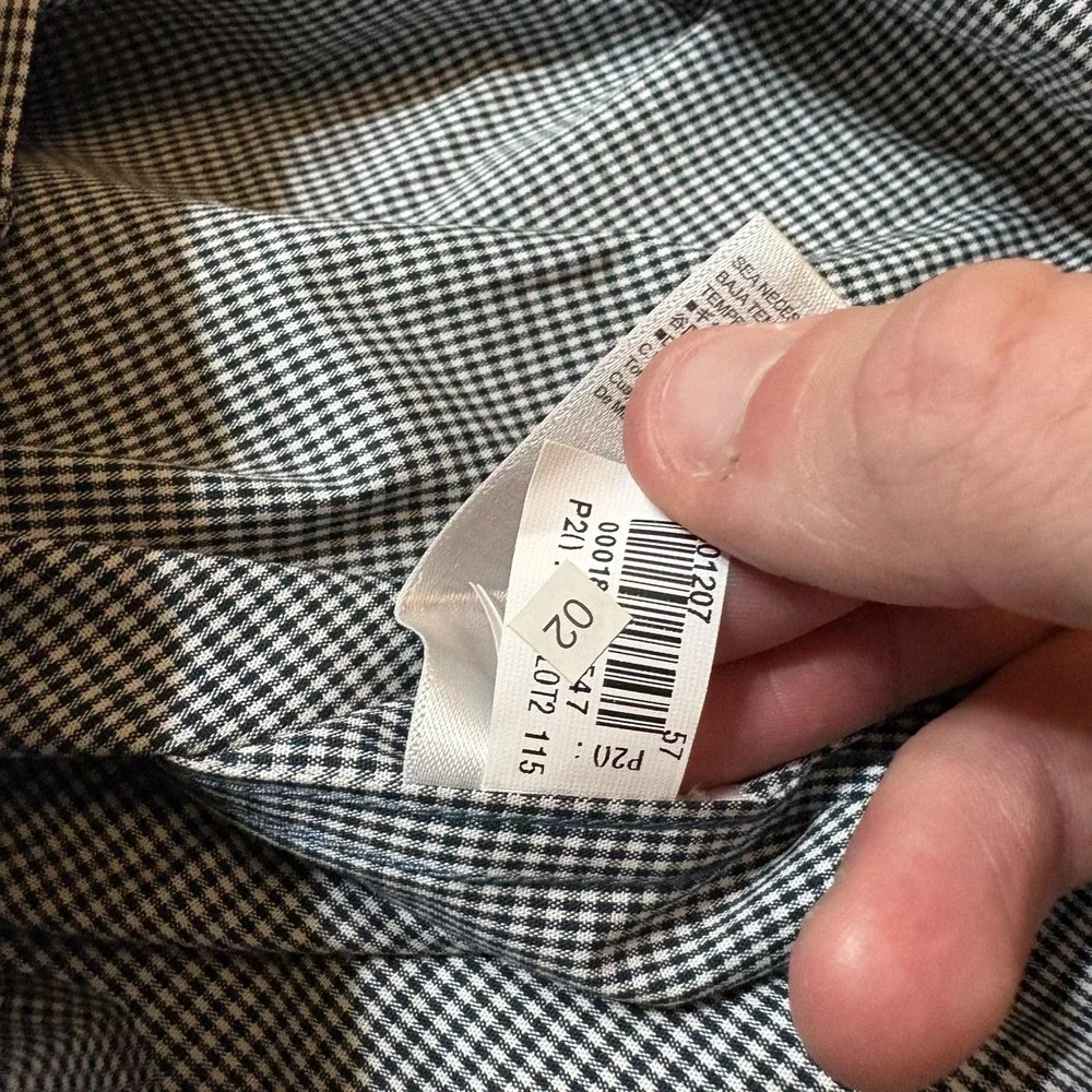 NWT Banana Republic Shirt Mens Large Gray Houndstooth Untucked Dress Stretch LS